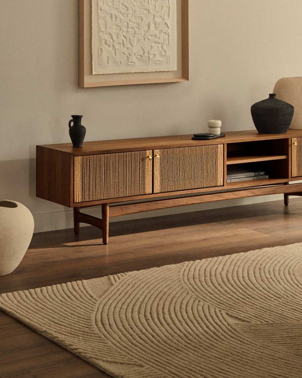 Tapis Domm en laine beige 160 x 230 cm - view 4