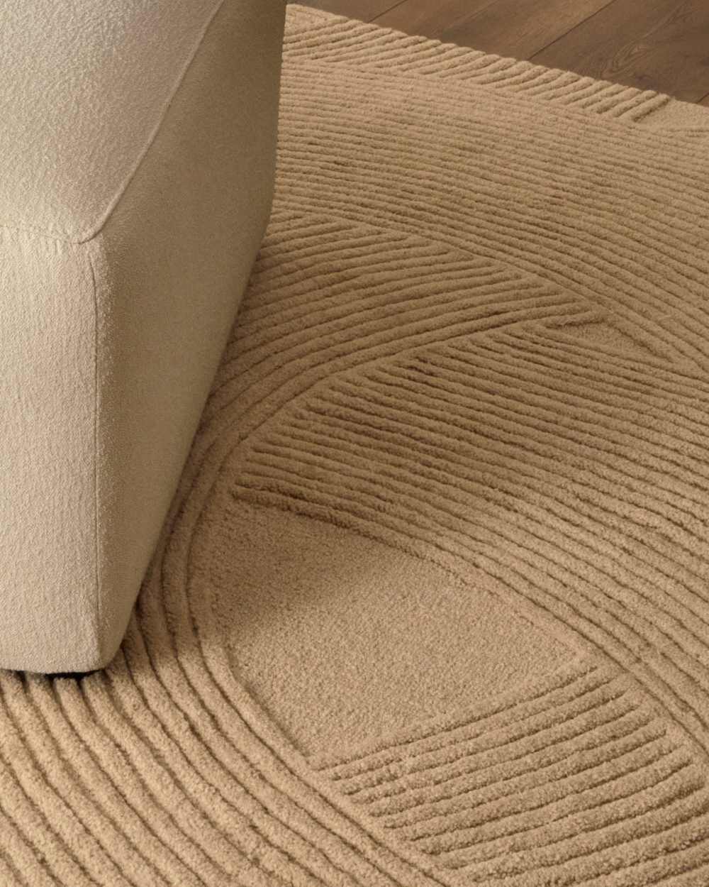 Tapis Domm en laine beige 160 x 230 cm - view 2