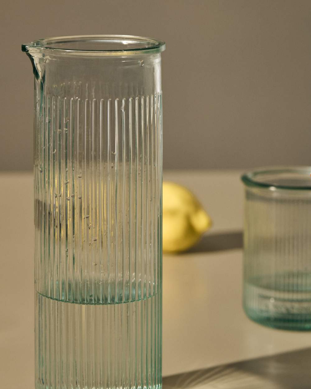 Pichet Milma en verre recyclé transparent - view 2