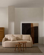 Canapé-lit Laira 3 places en chenille couleur écrue 218 cm FSC Mix Credit - view 4