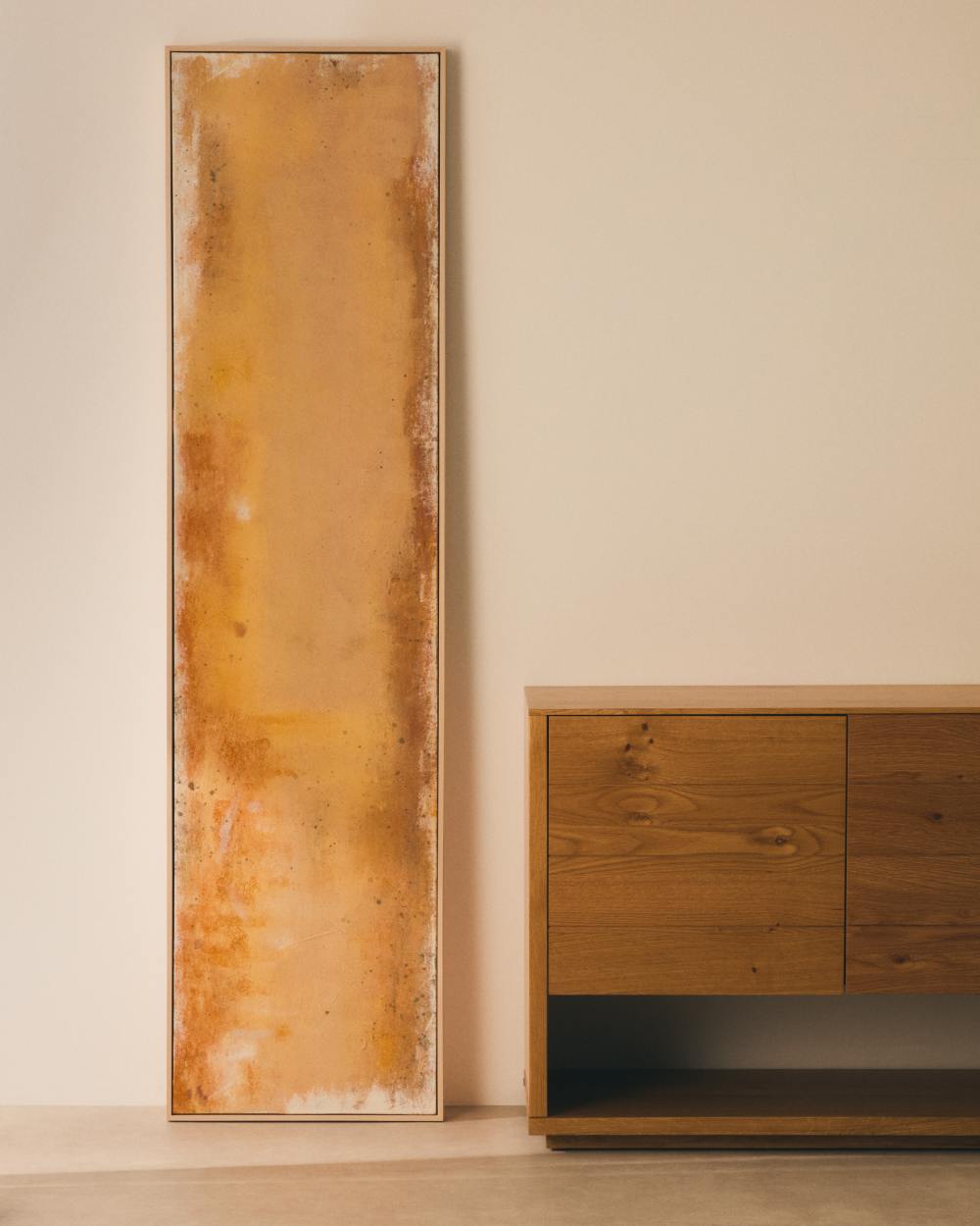 Tableau abstrait Selnar jaune 182 x 47 cm - view 2