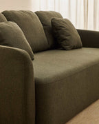 Canapé-lit Laira 3 places en chenille vert foncé 218 cm FSC Mix Credit - view 4