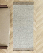 Tapis de couloir Nifelia jacquard en laine beige 200 x 80 cm - view 2