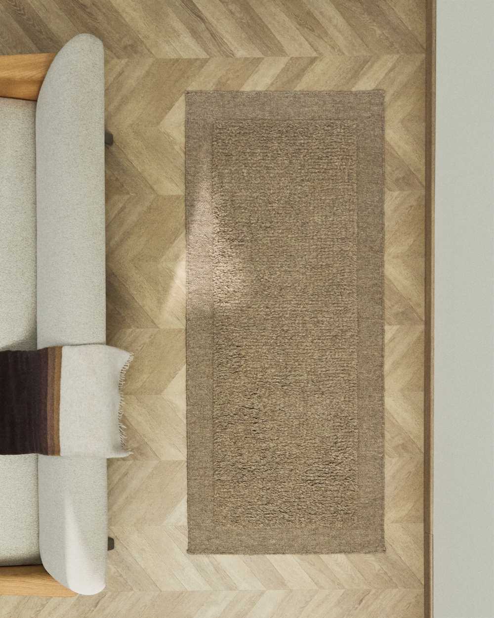 Tapis de couloir Marely en laine beige 200 x 80 cm - view 2