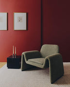 Fauteuil Melvia en chenille verte - view 2