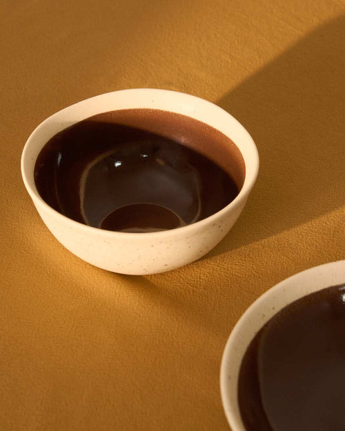 Bol Nale en céramique beige avec fond marron - view 2