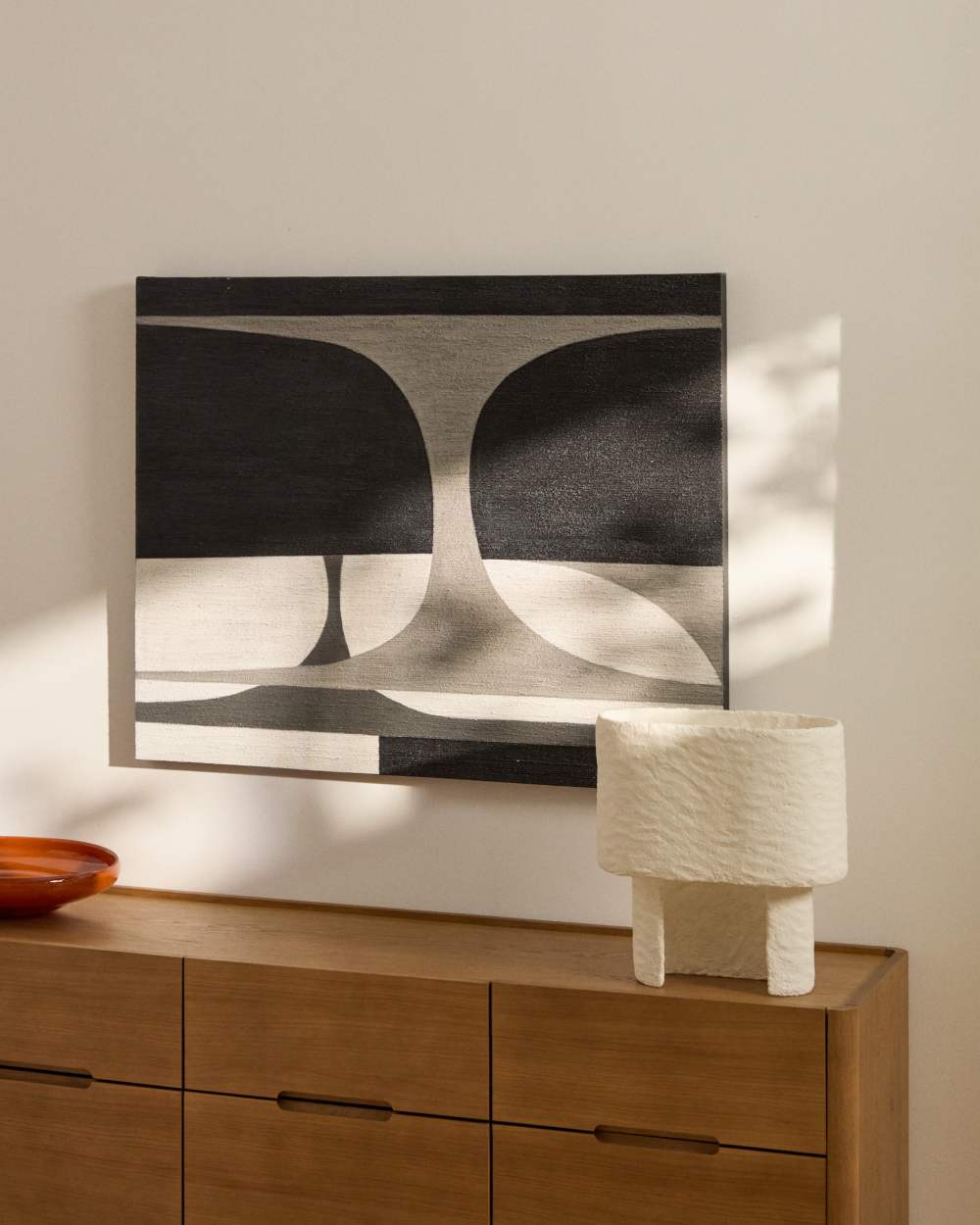 Tableau abstrait Onure noir et blanc 80 x 100 cm - view 2
