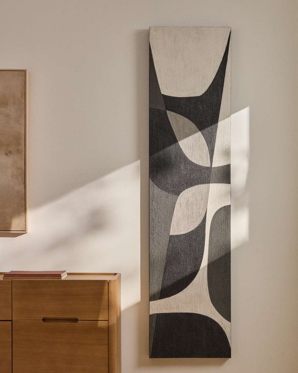 Tableau abstrait Onure noir et blanc 45 x 180 cm - view 5