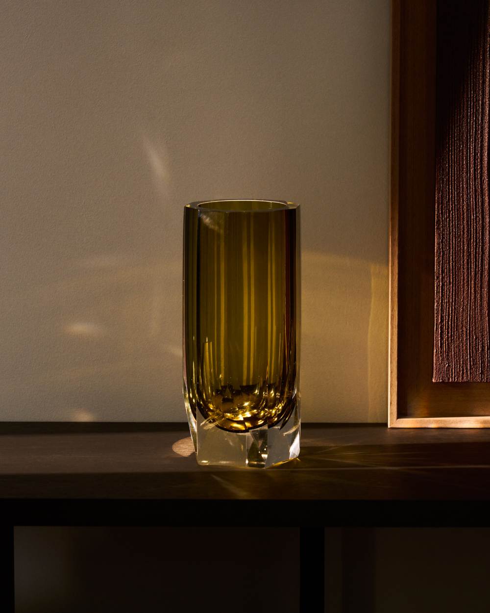 Vase en verre Uconi vert olive 26 cm - view 4