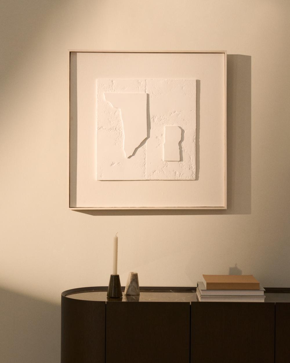 Tableau abstrait Gadir blanc 80 x 80 cm - view 2