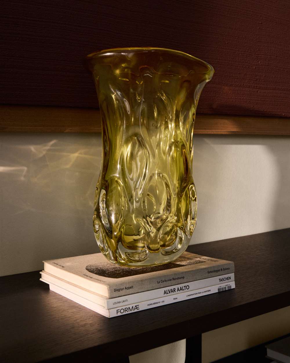 Vase Sidula en verre ambré clair 37 cm - view 2