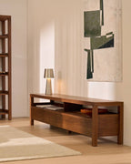 Meuble TV Norani en bois et placage d’acacia 200 x 50 cm - view 2