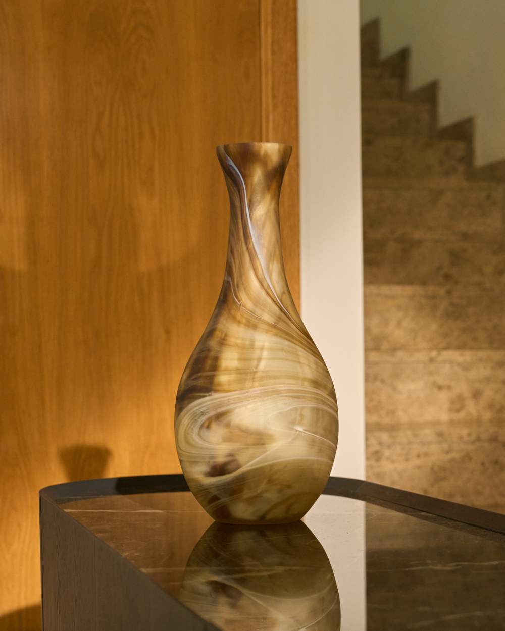 Vase Nerola en verre dans des tons marron 46 cm - view 2