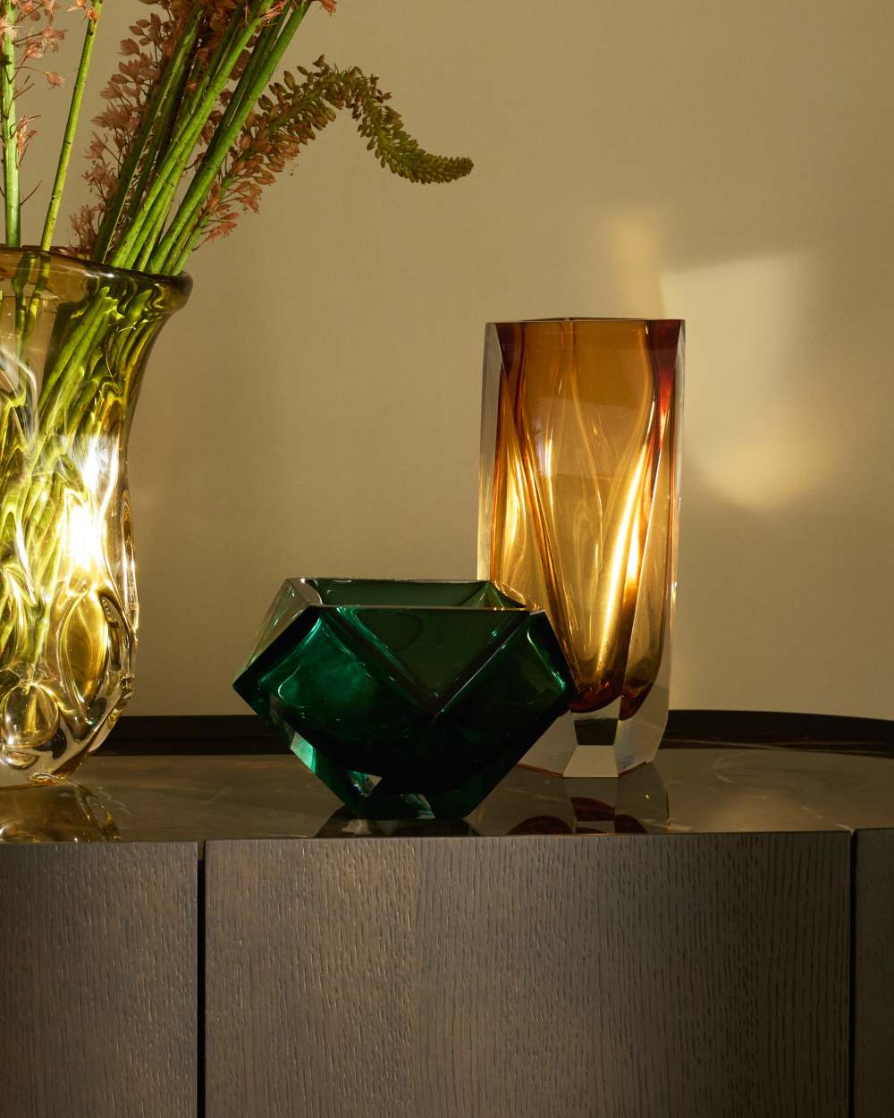 Vase Uconi en verre ambré 31 cm - view 2