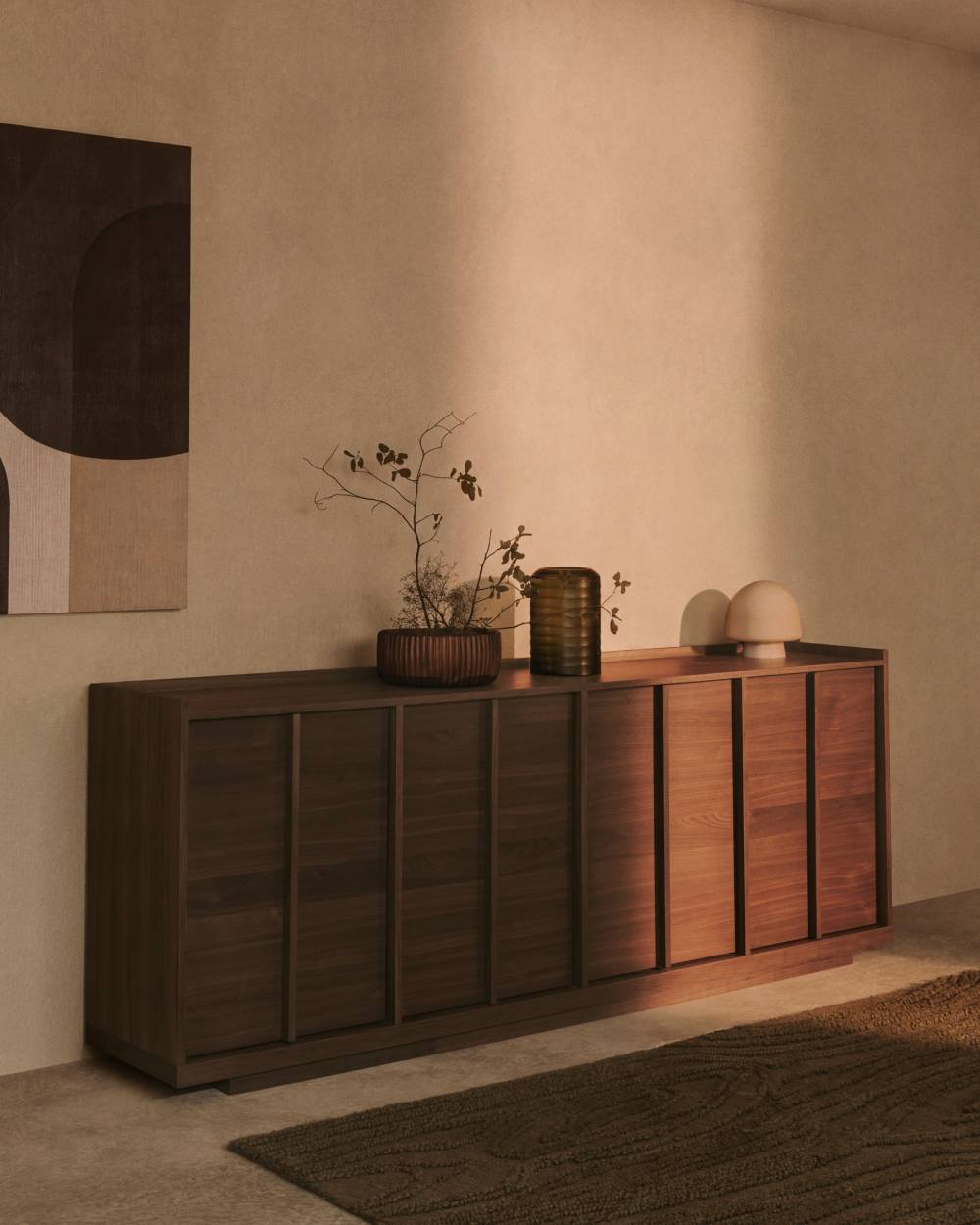 Buffet Onix en placage de noyer finition foncée 200 x 80 cm FSC Mix Credit - view 2