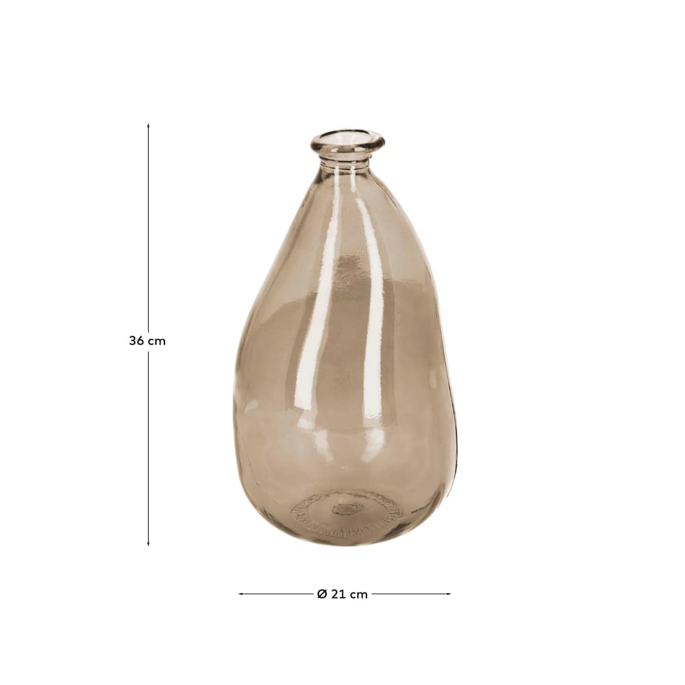 Vase Brenna marron moyen format en verre 100% recyclé - view 4