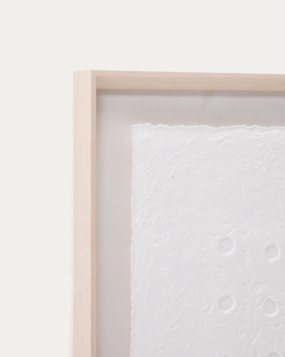 Tableau abstrait Olvin en papier recyclé blanc avec reliefs faits à la main 94 x 74 cm - view 3
