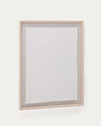 Tableau abstrait Olvin en papier recyclé blanc avec reliefs faits à la main 94 x 74 cm