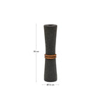 Vase Naro en pierre noire et bois de teck 30 cm - view 6