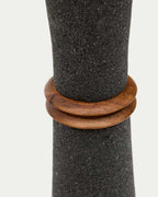 Vase Naro en pierre noire et bois de teck 30 cm - view 5