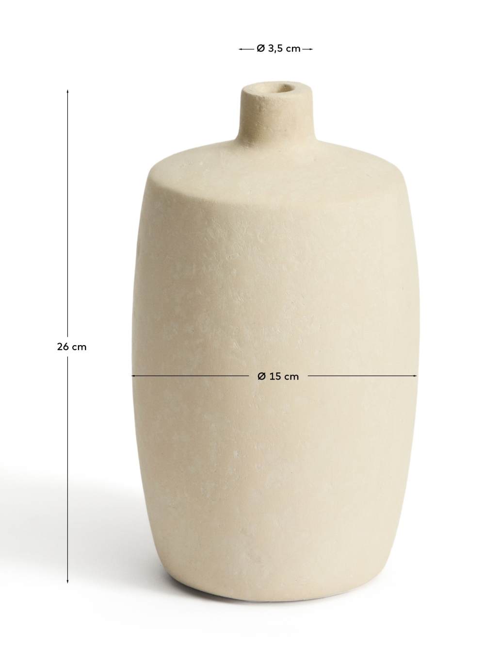 Vase Mireni en papier mâché beige Ø 26 cm - view 6