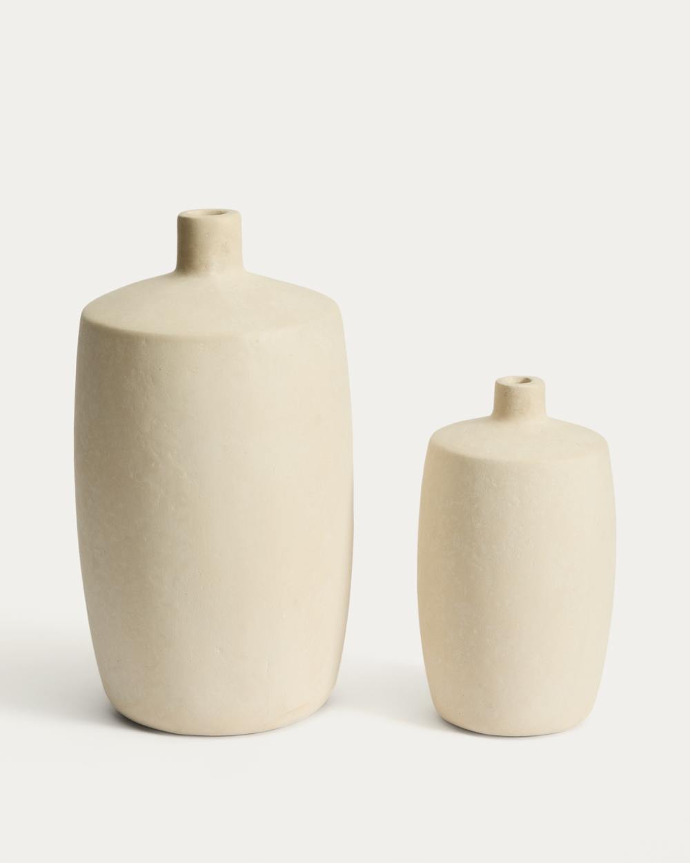 Vase Mireni en papier mâché beige Ø 26 cm - view 5