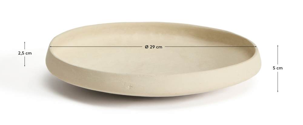 Centre de table Mireni en papier mâché beige Ø 29 cm - view 6