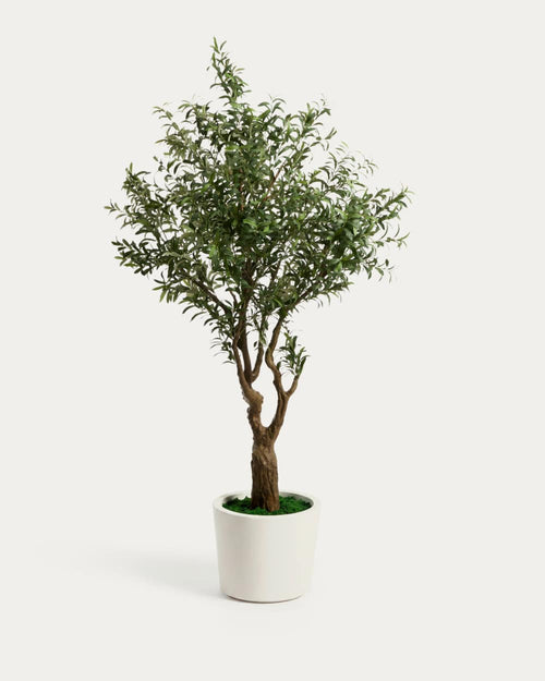 Arbre artificiel Olivo avec cache-pot blanc 250 cm