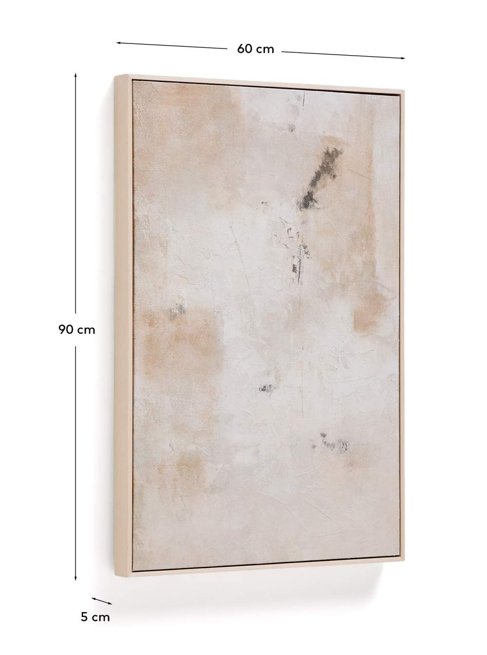 Tableau abstrait Silpa beige 60 x 90 cm - view 6