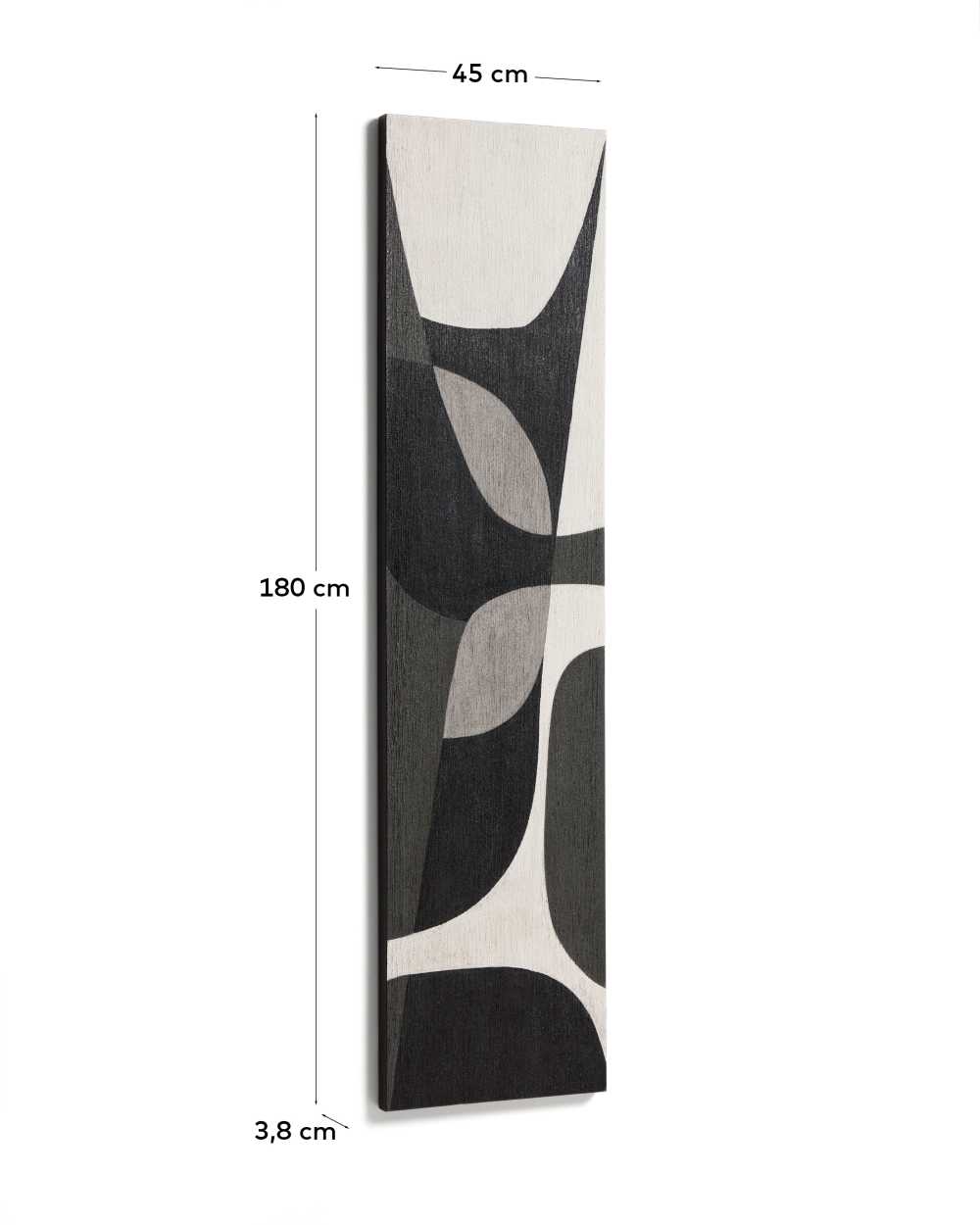 Tableau abstrait Onure noir et blanc 45 x 180 cm - view 6