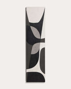 Tableau abstrait Onure noir et blanc 45 x 180 cm