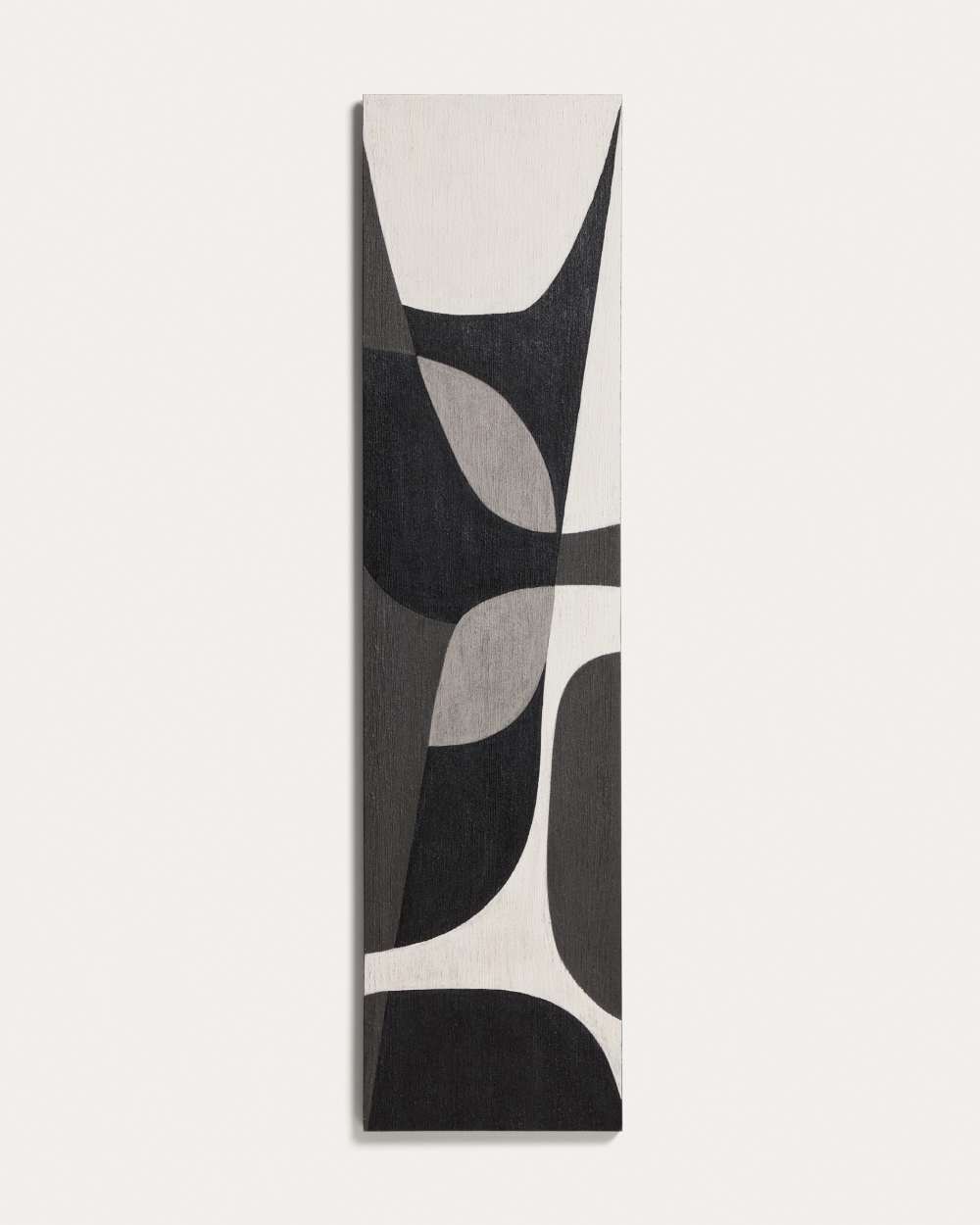 Tableau abstrait Onure noir et blanc 45 x 180 cm