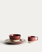 Assiette Doren en céramique grenat - view 5