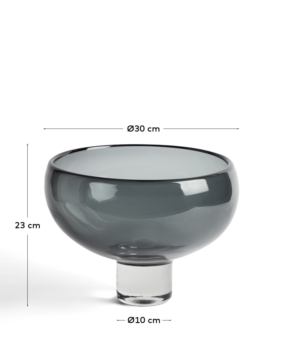 Centre de table Sirau en verre gris Ø 29,8 cm - view 6