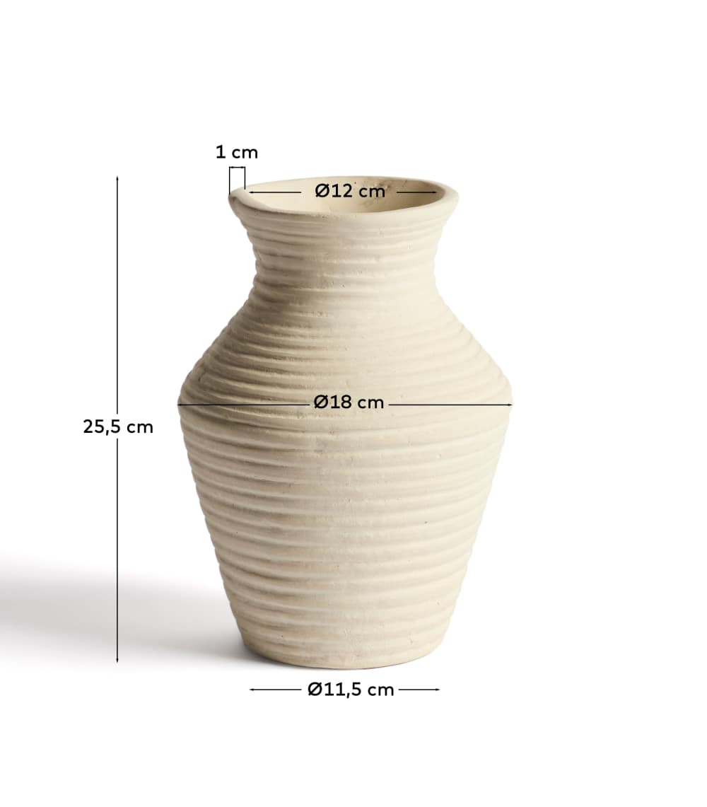 Vase Pria en papier mâché beige 25 cm - view 6
