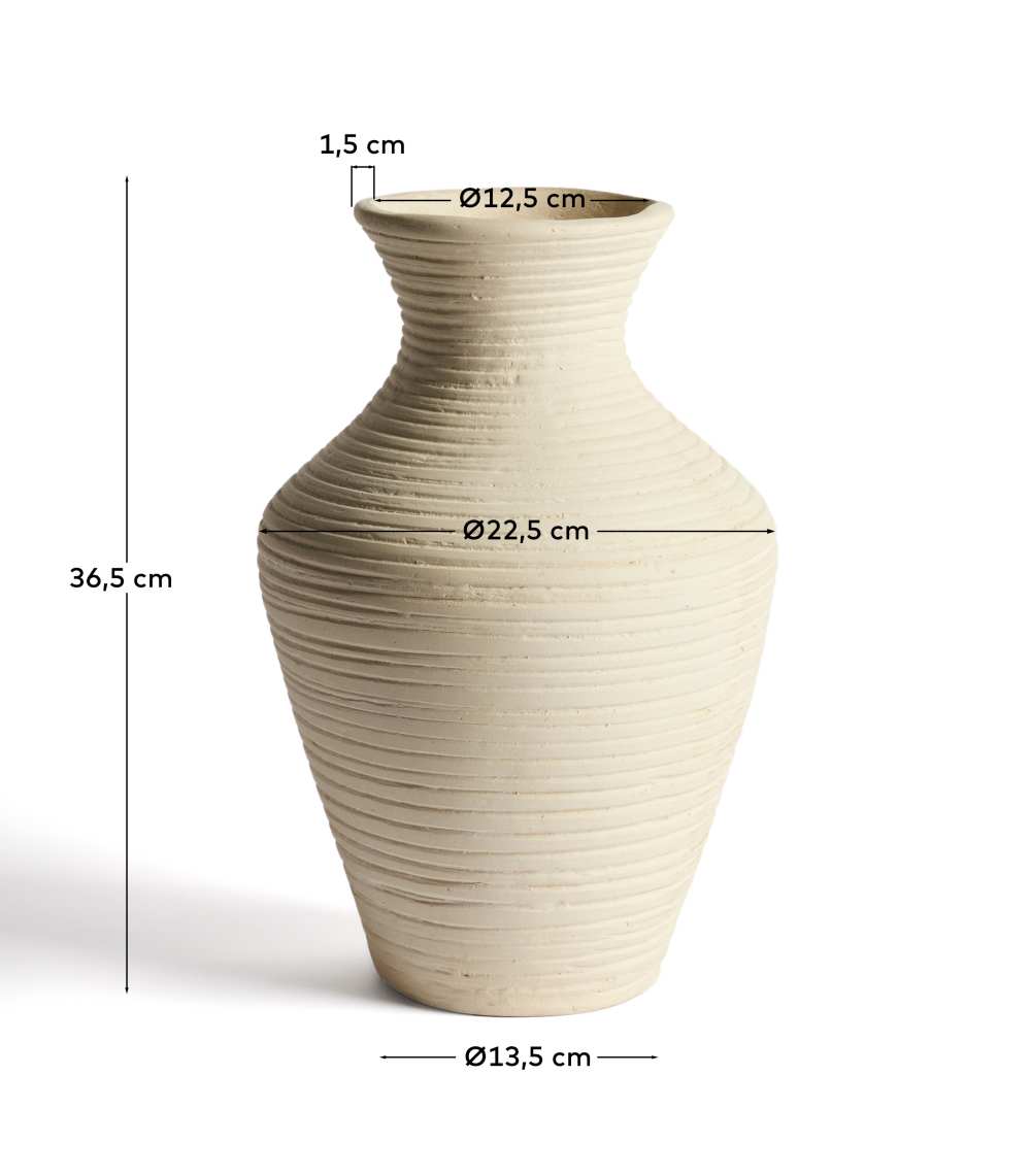 Vase Pria en papier mâché beige 36 cm - view 6