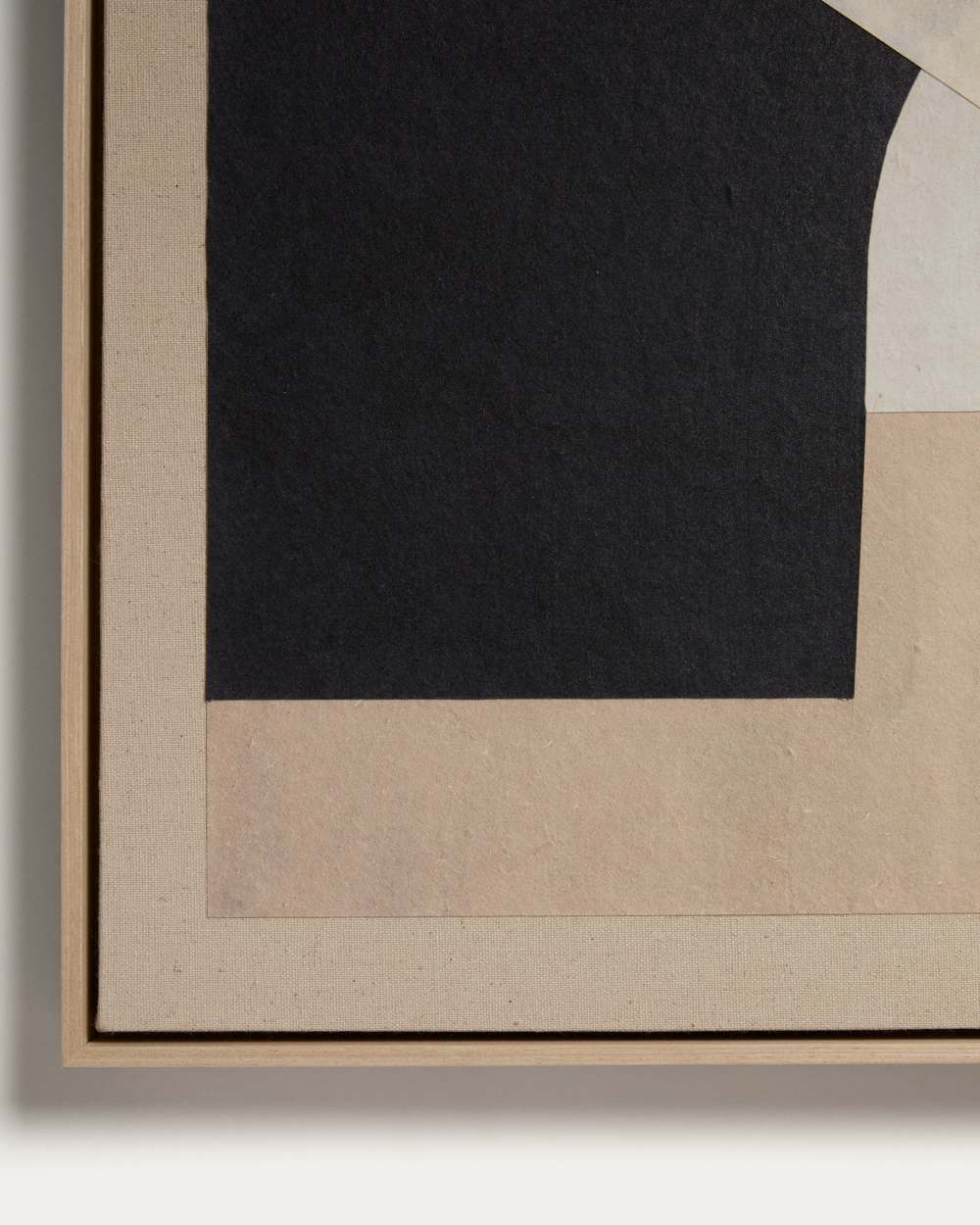 Tableau abstrait Varo en papier et lin beige 50 x 70 cm - view 5