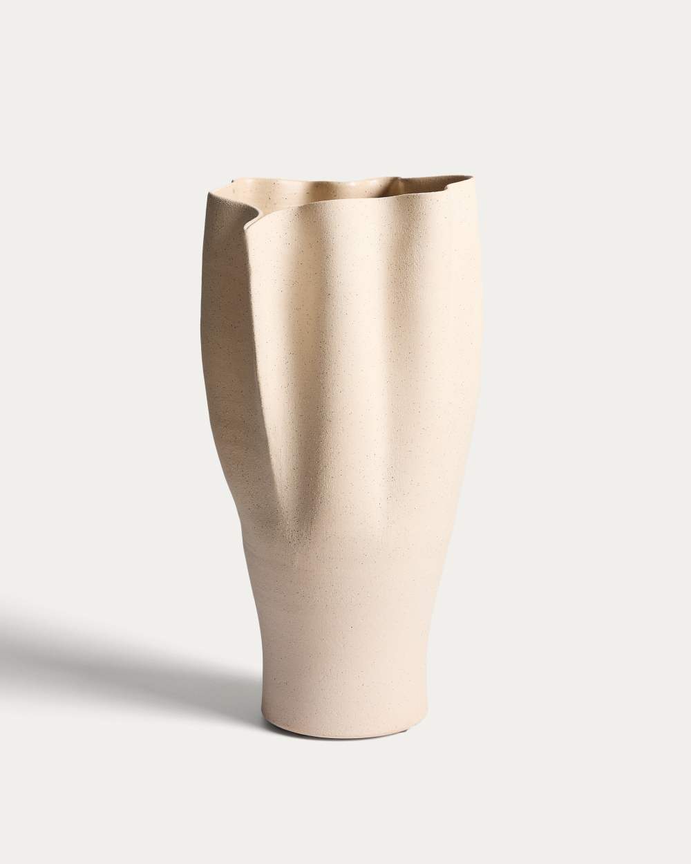 Vase Nilea en céramique beige 44 cm