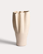 Vase Nilea en céramique beige 44 cm