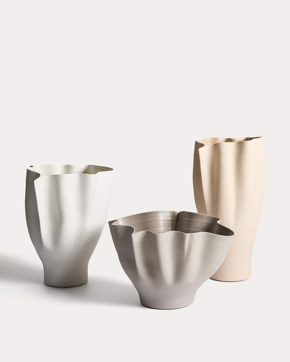Vase Nilea en céramique beige 44 cm - view 5