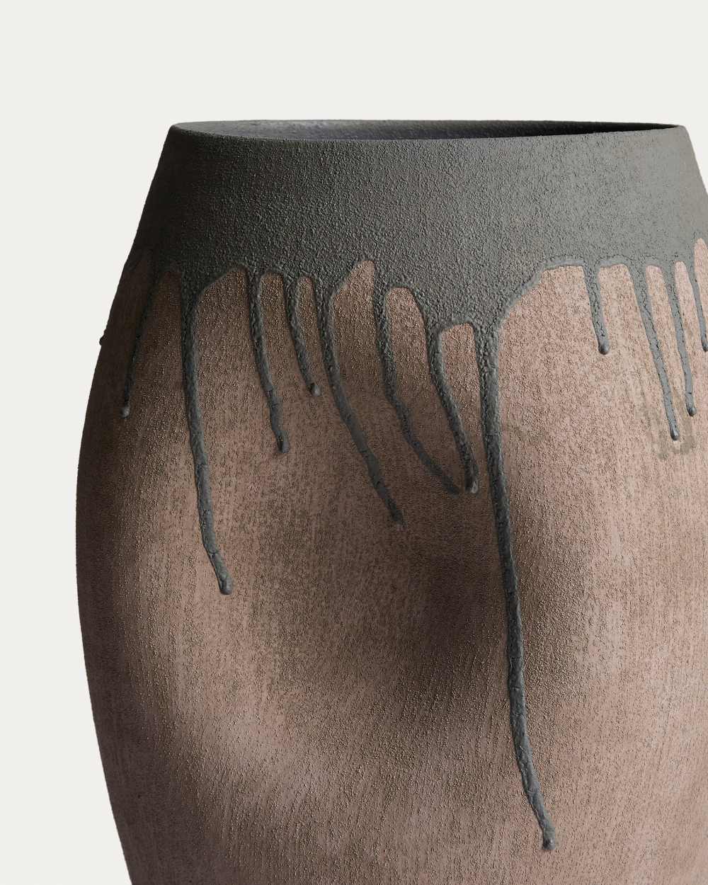 Vase Emiro en céramique marron 34 cm - view 4