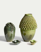 Vase Ederia en céramique vert olive 33 cm - view 6
