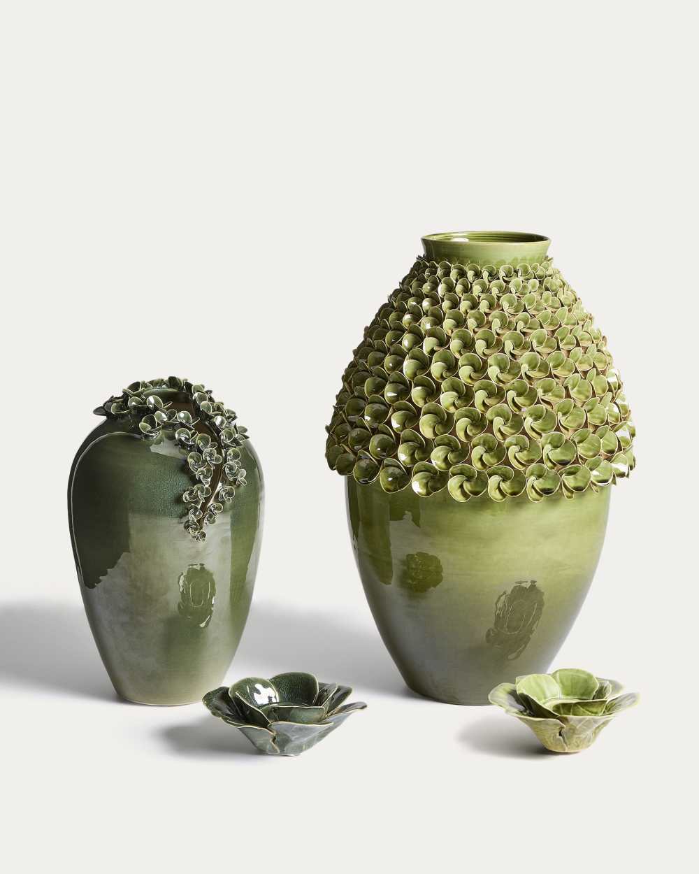 Vase Ederia en céramique vert olive 33 cm - view 6