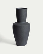 Vase Nerun en terre cuite noire 72 cm