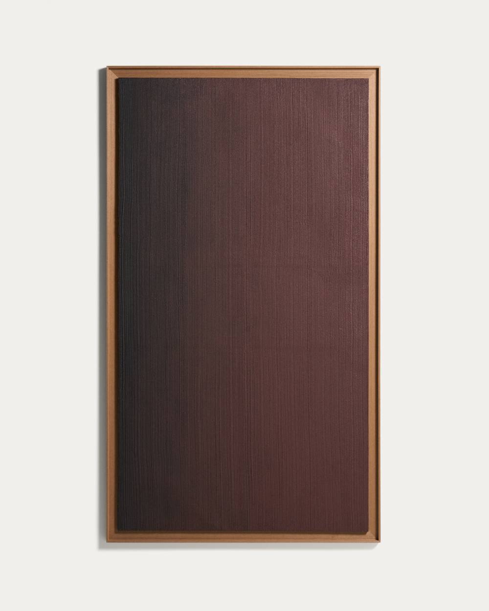 Tableau abstrait Breon peint à la main bordeaux 110 x 190 cm