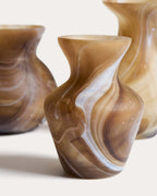 Ensemble Nerola de 3 vases en verre aux tons marron 10 cm / 9,5 cm / 12,5 cm - view 3