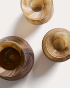 Ensemble Nerola de 3 vases en verre aux tons marron 10 cm / 9,5 cm / 12,5 cm - view 4