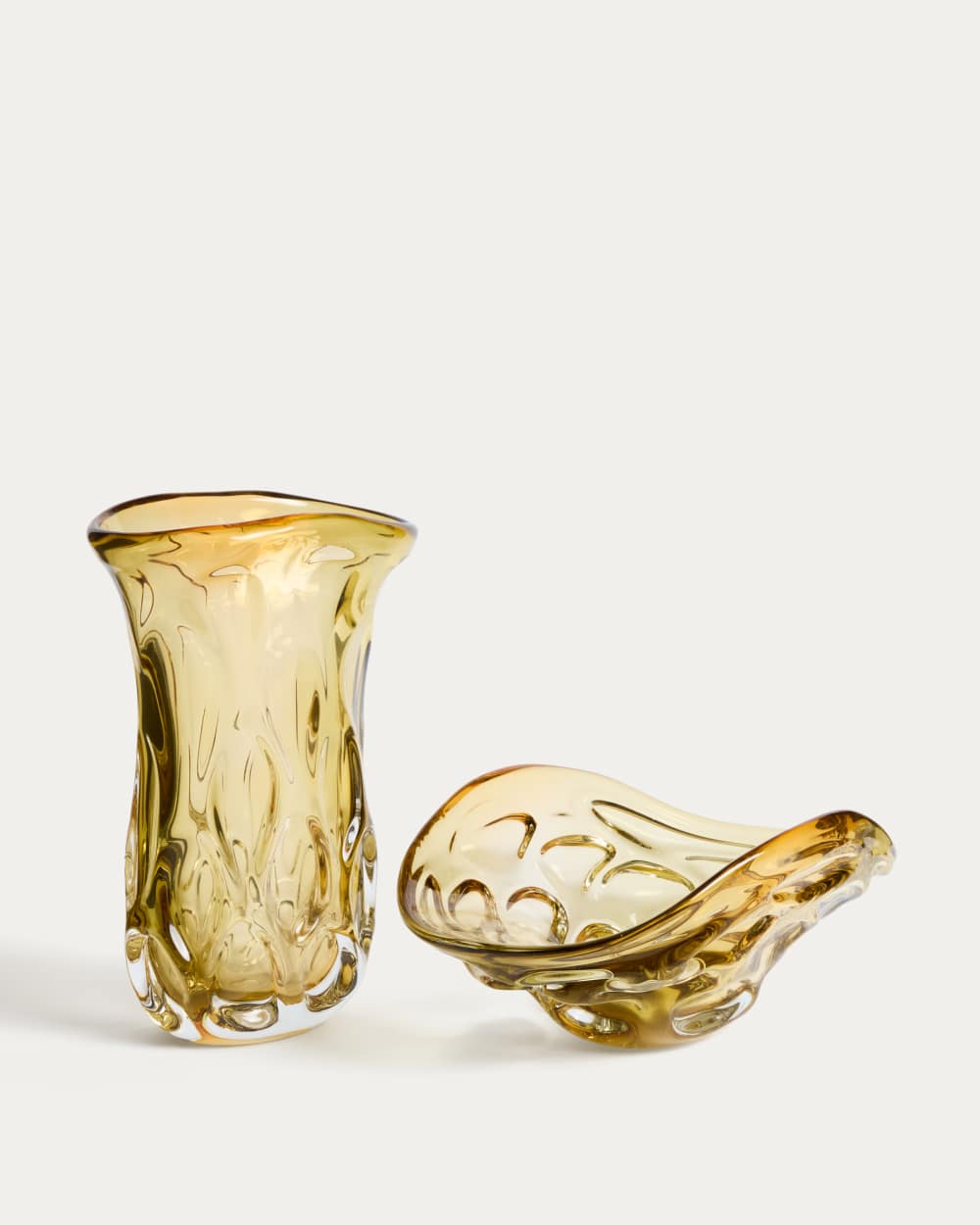 Vase Sidula en verre ambré clair 37 cm - view 6