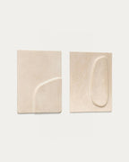 Set Mirta de 2 cadres en papier mâché beige  29 x 39 cm