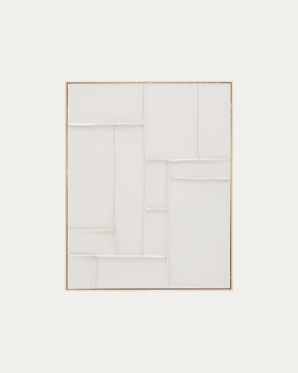 Tableau Klis en lin avec formes géométriques blanc 80 x 100 cm
